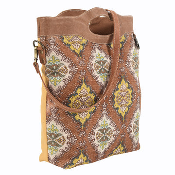 OHLAY KB181 Cross Body Upcycled Wool Upcycled Canvas Genuine Leather women bag western handbag purse